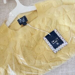 Roller Rabbit x Target Daisy Floral Embossed Terry Crewneck Yellow LG - NWT